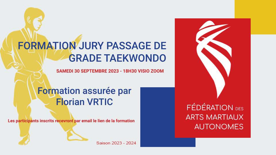 FORMATION JURY PASSAGE DE GRADE TAEKWONDO