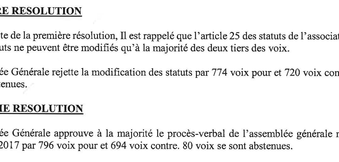 PROCES VERBAL DE L’AG MIXTE DU 15/06/2019