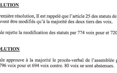 PROCES VERBAL DE L’AG MIXTE DU 15/06/2019