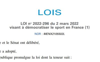 LOI N°2022-296 du 2 MARS 2022