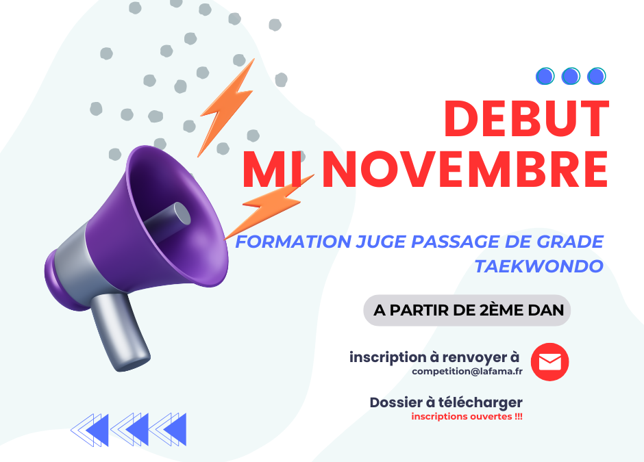 FORMATION JUGES PASSAGE DE GRADE TAEKWONDO